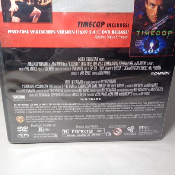 VAN DAMME COLLECTION New DVD Double Feature BLOODSPORT TIMECOP - Picture 4 of 4